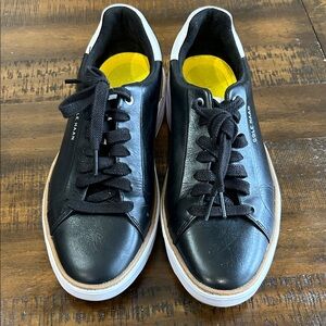 Cole Haan Black Leather Sneakers with White Soles
